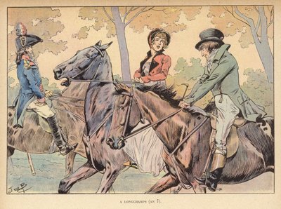 In Longchamps (Jahr 7) (Farblitho) von pseudonym for Onfray de Breville Jacques Job