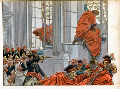 Konsulat: Joachim Murat (1767-1815) betritt die Kammer des Rates der Fünfhundert mit 50 Männern, um die Senatoren während des Staatsstreichs vom 18. Brumaire (9.11.1799) zu vertreiben, der das Direktorium beendete und das Konsulat einführte von pseudonym for Onfray de Breville Jacques Job