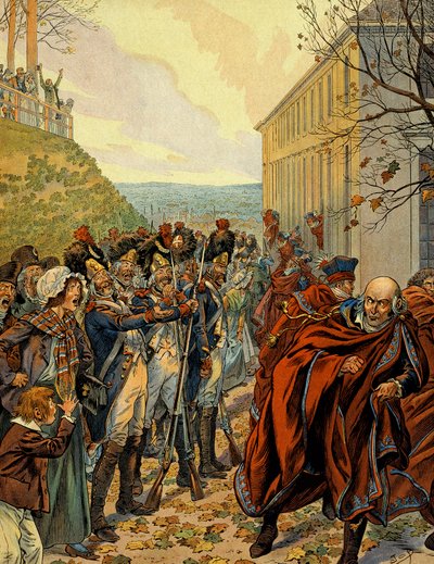 Staatsstreich von Napoleon I. Bonaparte: Flucht aus dem Rat der Fünfhundert am 19. Brumaire (10. November) von pseudonym for Onfray de Breville Jacques Job