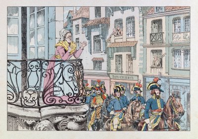 Illustration aus dem Buch „Les épées de France“: General Louis Lazare Hoche (1768-1797) an der Spitze seiner Truppen von pseudonym for Onfray de Breville Jacques Job