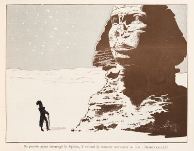 Napoleon Bonaparte vor der Sphinx während seiner Ägypten-Kampagne von pseudonym for Onfray de Breville Jacques Job