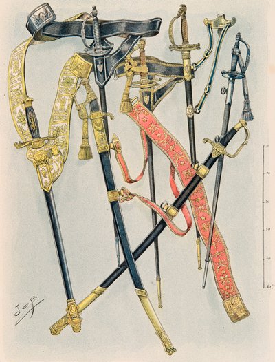 Jacques Marie Gaston Onfroy de Breville dit JOB (1858-1931) - Uniformen der französischen Truppen zu allen Zeiten: Die Waffen der Generalstäbe, Regelung des Jahres XII, Privatsammlung von pseudonym for Onfray de Breville Jacques Job