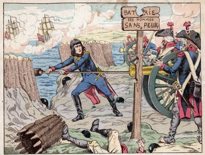 NAPOLEON IN TOULON - (Belagerung von Toulon) 1793 - Lithographie von Job (Jacques Onfroy de Breville) aus „Le Grand Napoleon des Petites Enfants“ 1893 von pseudonym for Onfray de Breville Jacques Job