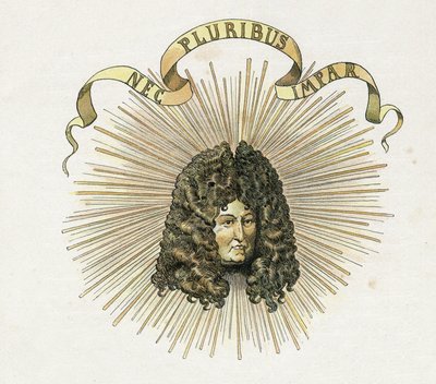 Porträt von König Ludwig XIV. (1638-1715) mit seinem lateinischen Motto 