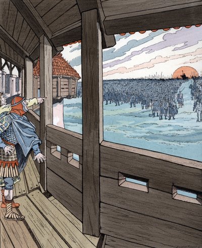 Belagerung von Pavia (773-774): Ogger ruft „Der Eiserne Mann! Hier ist Karl der Große“ von pseudonym for Onfray de Breville Jacques Job