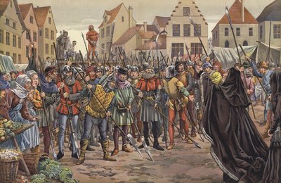 Maria, Herzogin von Burgund, bittet das Volk von Gent um das Leben zweier Räte ihres Vaters, die mit König Ludwig XI. von Frankreich korrespondiert hatten von pseudonym for Onfray de Breville Job