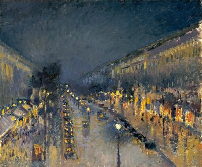 Der Boulevard Montmartre bei Nacht, 1897 von Camille Jacob Pissarro