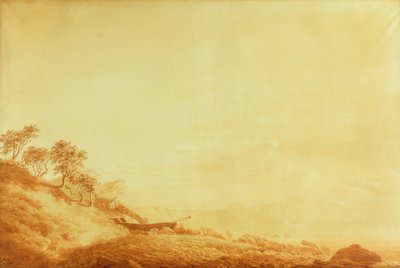 Mit Blick auf Arkona bei Sonnenaufgang, 1801 (Tinte auf Papier) von Caspar David Friedrich