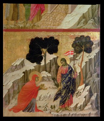 Maesta: Noli Me Tangere, 1308-11 von Duccio di Buoninsegna