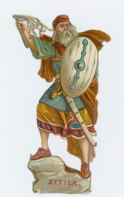 Hunnenkönig von English School hochwertiger Kunstdruck