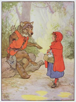 Rotkäppchen und der Wolf, Illustration aus Das schöne Buch der