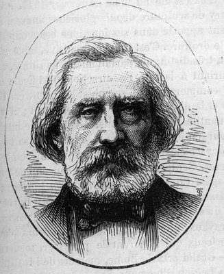 Porträt von Henri Labrouste, französischer Architekt. Gravur in „Le