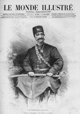 Porträt von Nasser Ed Din (18311896), Schah von Persien (Iran). Auch
