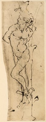 St Sebastian Silberpunktzeichnung Auf Weissem Papier 6365