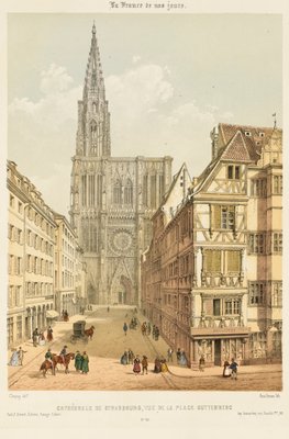 Die Rue Mercière und die Westfront des Straßburger Münsters