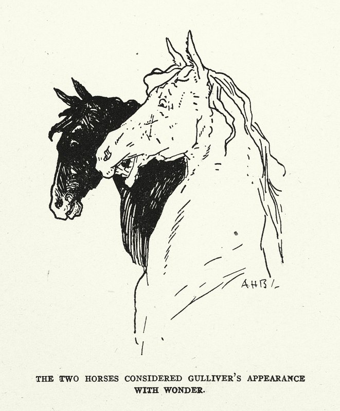 Illustration zu Gullivers Reisen von Jonathan Swift von (after) American School