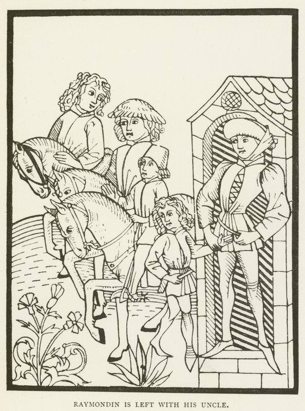 Raymondin bleibt bei seinem Onkel (Gravur) von (after) English School
