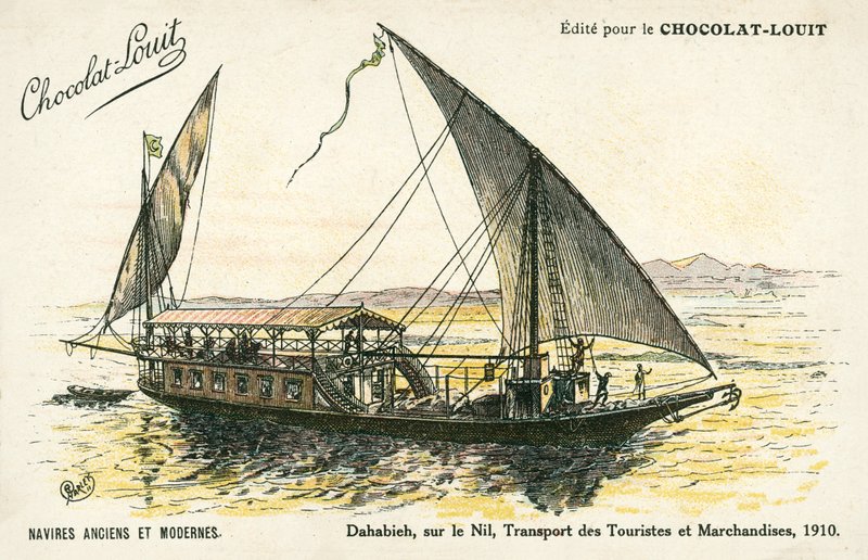 Dahabieh, auf dem Nil, Transport von Touristen und Waren von (after) French School