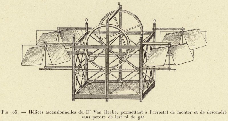 Aufstiegspropeller von Dr. Van Hecke, die es dem Aerostat ermöglichen, ohne Verlust von Ballast oder Gas auf- und abzusteigen von French School