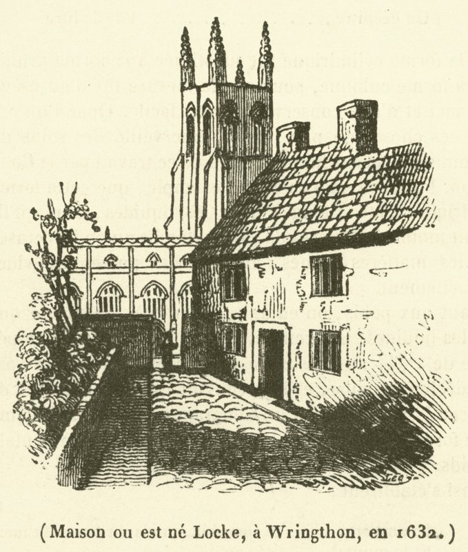 Haus, in dem Locke geboren wurde, in Wringthon, 1632 von French School