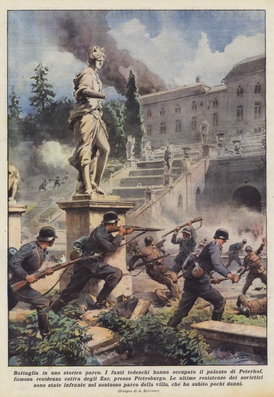 Schlacht in einem historischen Park von Achille Beltrame