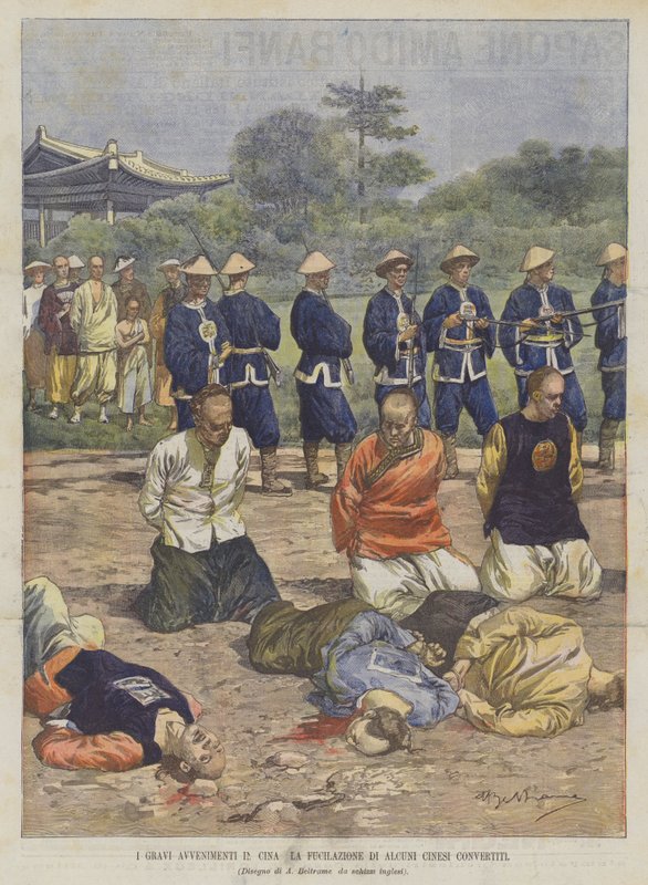Die schweren Ereignisse in China, die Erschießung einiger konvertierter Chinesen von Achille Beltrame