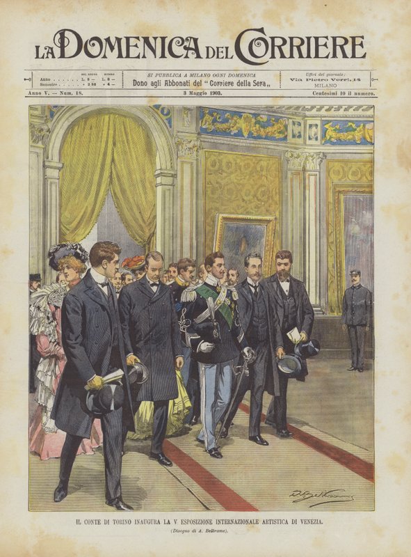 Der Graf von Turin eröffnet die V. Internationale Kunstausstellung in Venedig von Achille Beltrame