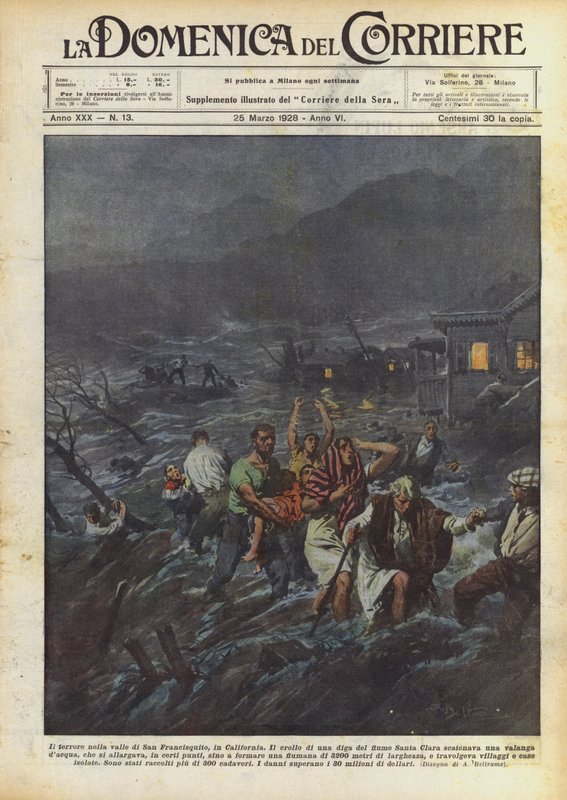 Der Schrecken im San Francisquito-Tal, Kalifornien von Achille Beltrame