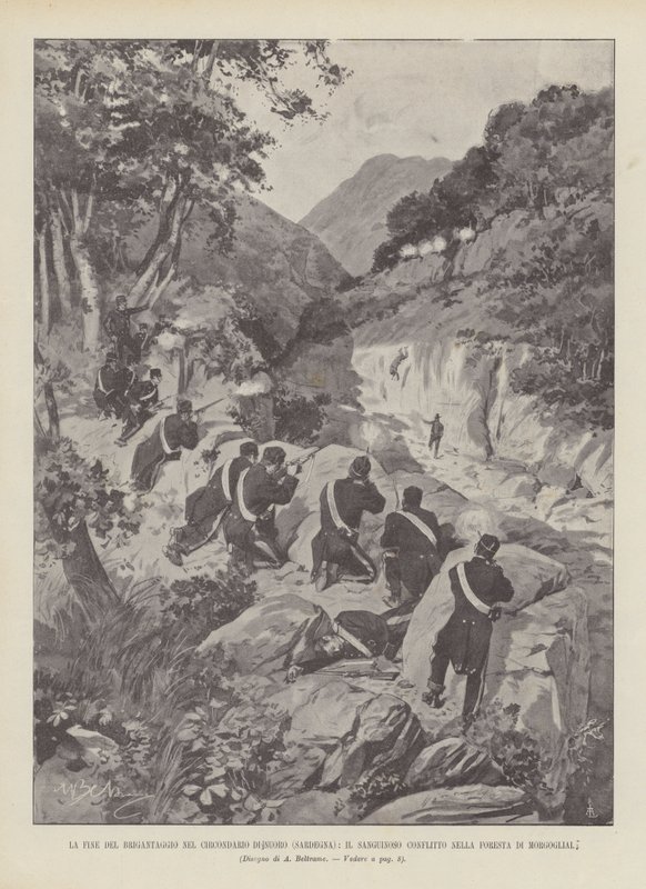 Das Ende Des Banditentums Im Bezirk Nuoro (Sardinien), Der Blutige Konflikt Im Wald Von Morgogliai von Achille Beltrame
