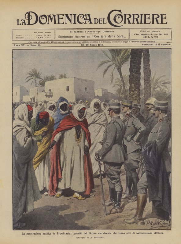 Der friedliche Einmarsch in Tripolitanien, Notabeln des südlichen Fezzan, die handeln von Achille Beltrame