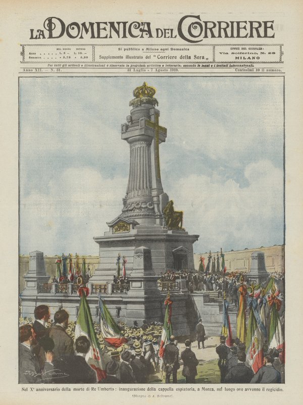 Zum 10. Todestag von König Umberto, Einweihung der Sühnekapelle in Monza von Achille Beltrame