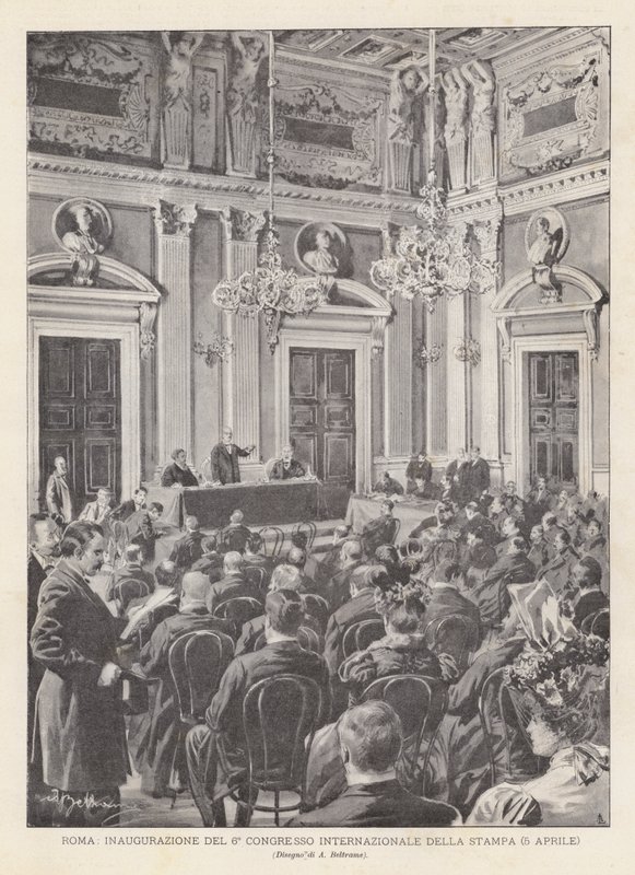 Rom, Eröffnung Des 6. Internationalen Presse-Kongresses (5. April) von Achille Beltrame