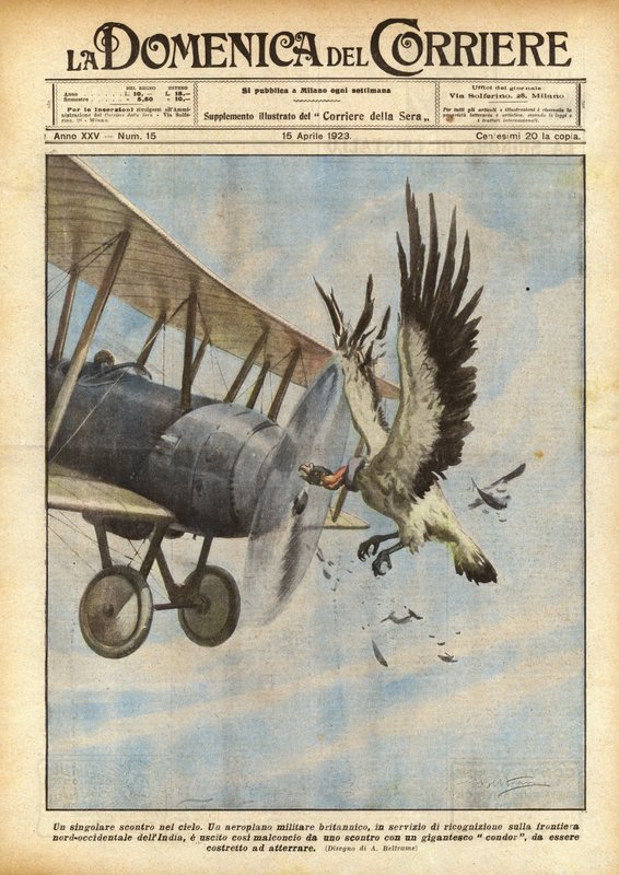 Ein ungewöhnlicher Zusammenstoß am Himmel von Achille Beltrame