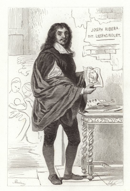 Jusepe de Ribera, spanischer Maler, auch bekannt als Jose de Ribera, Giuseppe Ribera und Joseph Ribera von Achille Devéria