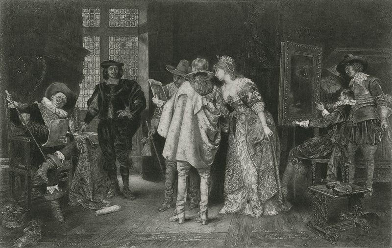 Kenner im Atelier von Rembrandt, Illustration aus 