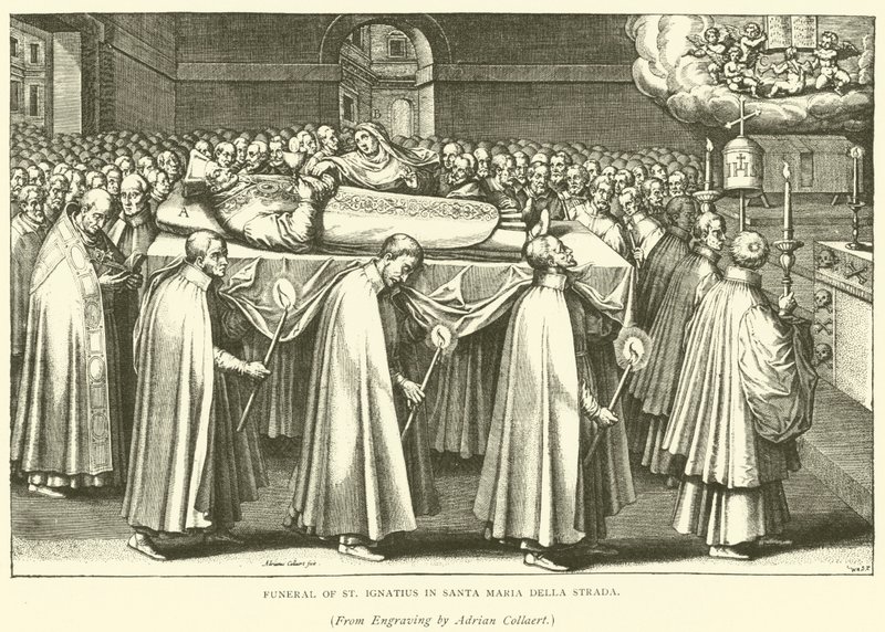 Begräbnis des Heiligen Ignatius in Santa Maria Della Strada von Adriaen (after) Collaert