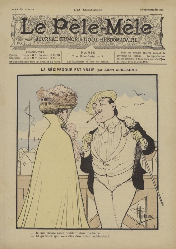 La reciproque est vraie. Illustration für Le Pele-Mele, 1900 von Albert Guillaume