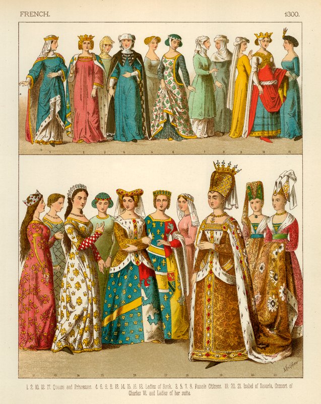 Französische Tracht 1300 von Albert Kretschmer