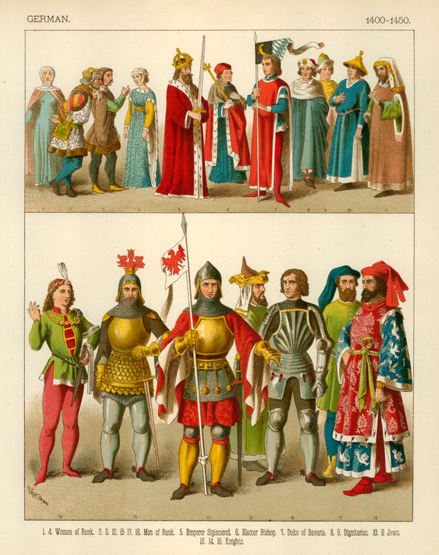 Deutsche Tracht 1400-1450 von Albert Kretschmer