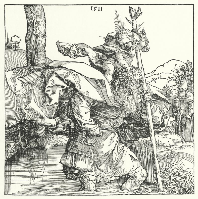 St. Christophorus trägt das Christuskind von Albrecht (after) Durer or Duerer