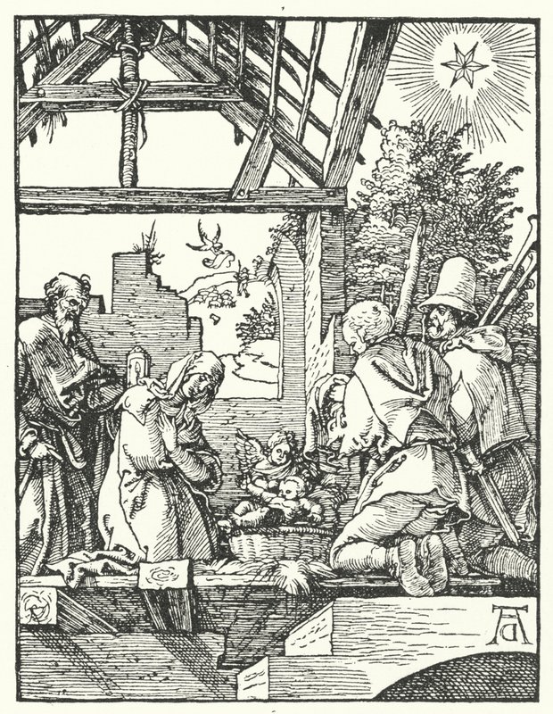 Die Anbetung der Hirten (Gravur) von Albrecht (after) Durer or Duerer