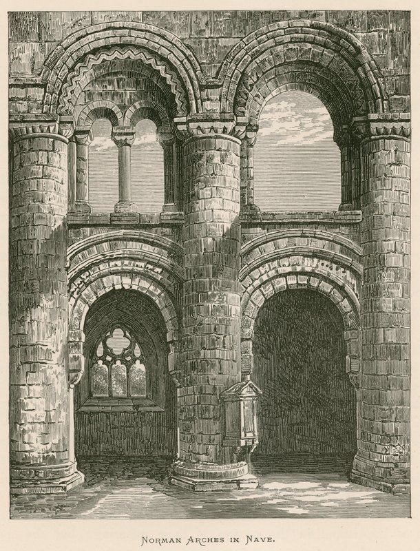 Jedburgh Abbey, normannische Bögen im Kirchenschiff von Alexander Francis Lydon