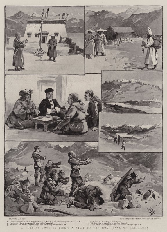 Eine Urlaubstour in Tibet, ein Besuch am Heiligen See von Mansalwar von Alexander Stuart Boyd