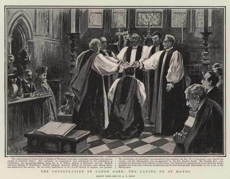 Die Weihe von Kanon Gore, das Auflegen der Hände von Alexander Stuart Boyd