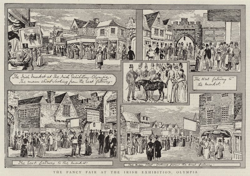 Der Jahrmarkt auf der Irischen Ausstellung, Olympia von Alfred Chantrey Corbould