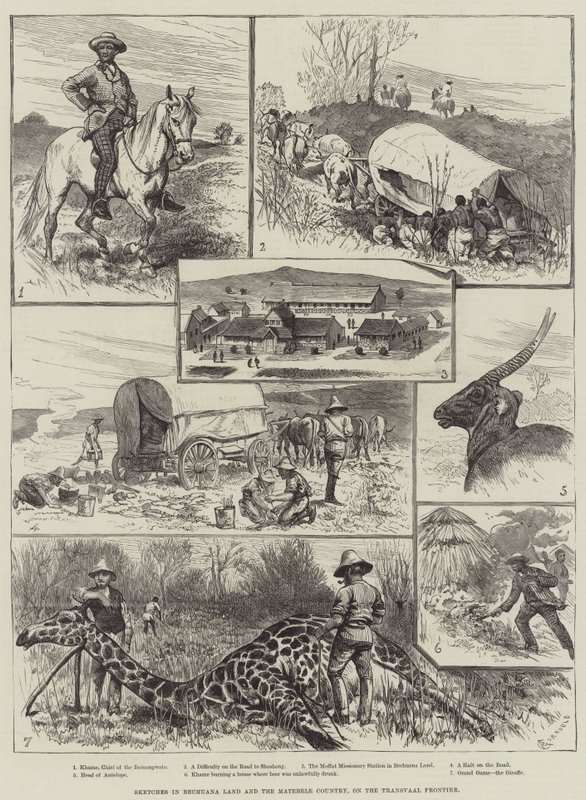 Skizzen im Bechuana-Land und im Matebele-Land an der Transvaal-Grenze von Alfred Courbould