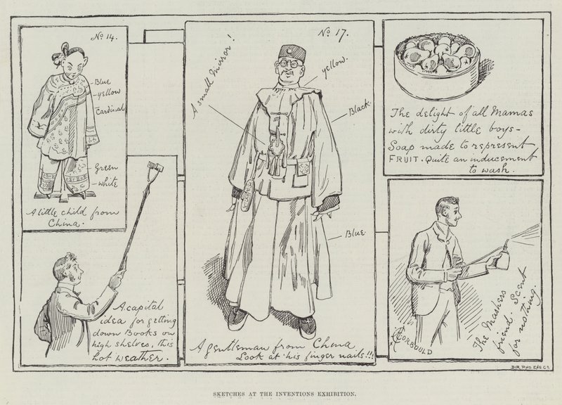 Skizzen auf der Erfindungsausstellung von Alfred Courbould