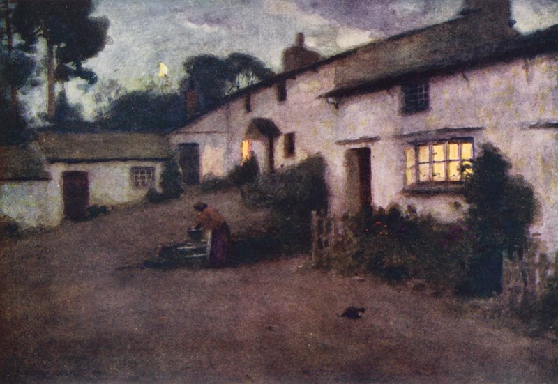 Lake District: Mondlicht und Lampenlicht, Coniston von Alfred Heaton Cooper