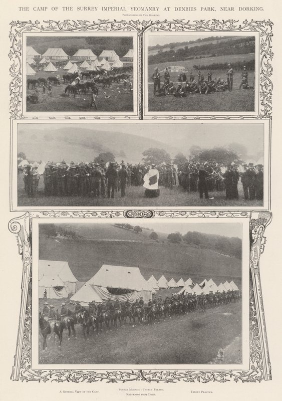 Das Lager der Surrey Imperial Yeomanry im Denbies Park, in der Nähe von Dorking von Alfred Hugh Fisher