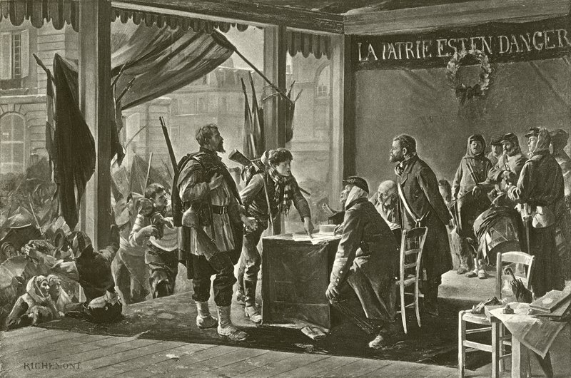 Die Einschreibung von Freiwilligen, 1870 von Alfred Paul Marie Richemont